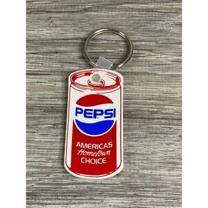 Vintage Pepsi Keychain Americas Hometown Choice Soda Can Graphic Retro Fob